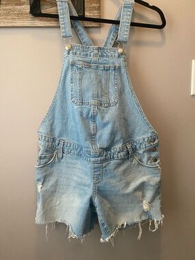 Isabel Maternity by Ingrid & Isabel Light Blue Denim Short Overalls